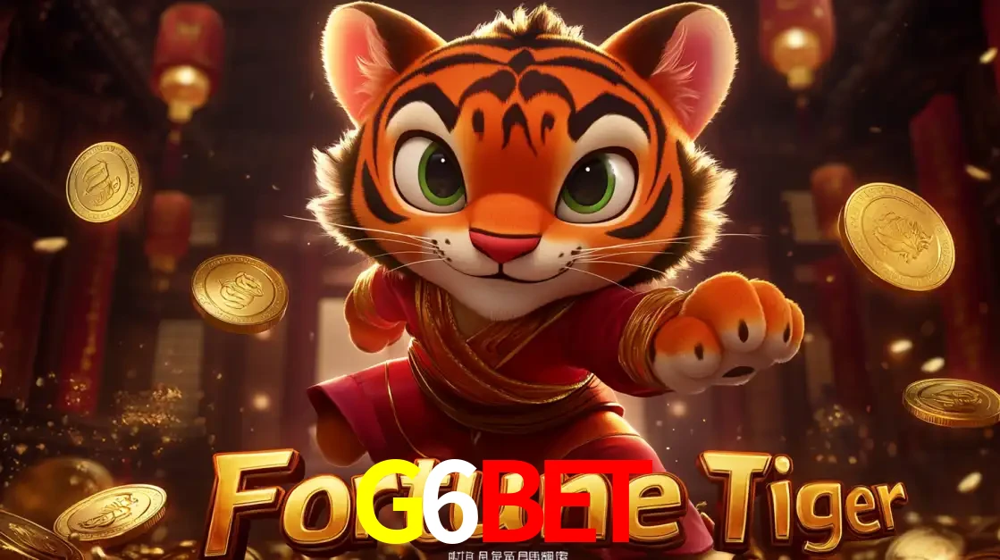 O carismático mascote do jogo de slot Fortune Tiger, um tigre fofo em pose de artes marciais, pronto para trazer sorte e multiplicadores de ganhos no cassino online G6BET.